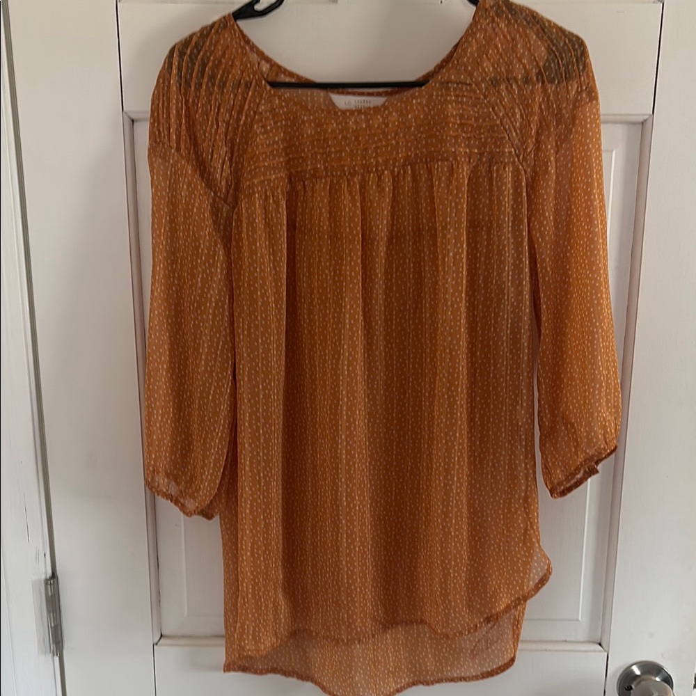 LC Lauren Conrad Gold Blouse Elegant Top